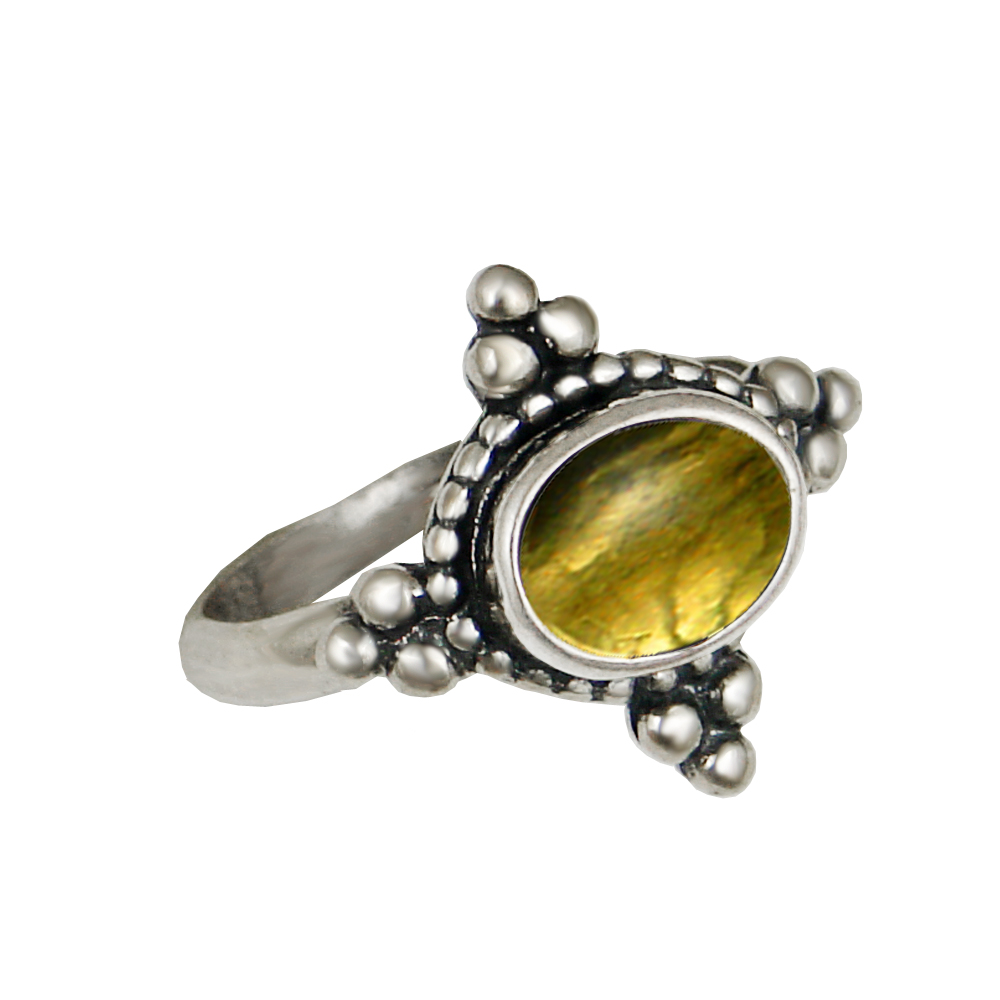 Sterling Silver Gemstone Ring With Citrine Size 6